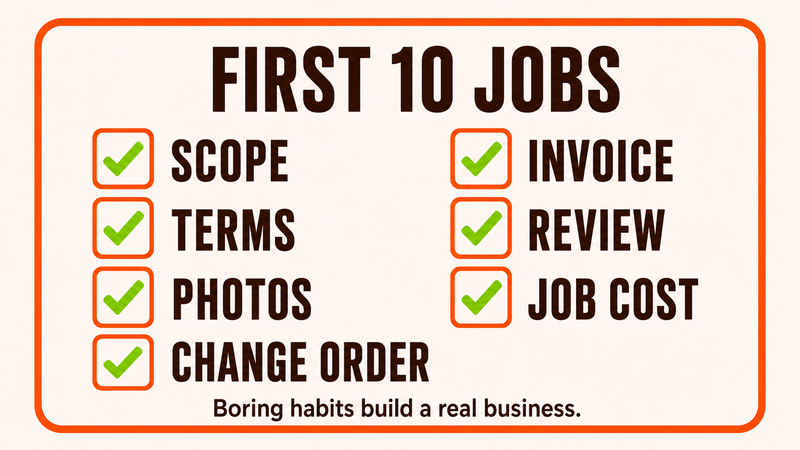 Infographic showing the first ten jobs rhythm checklist