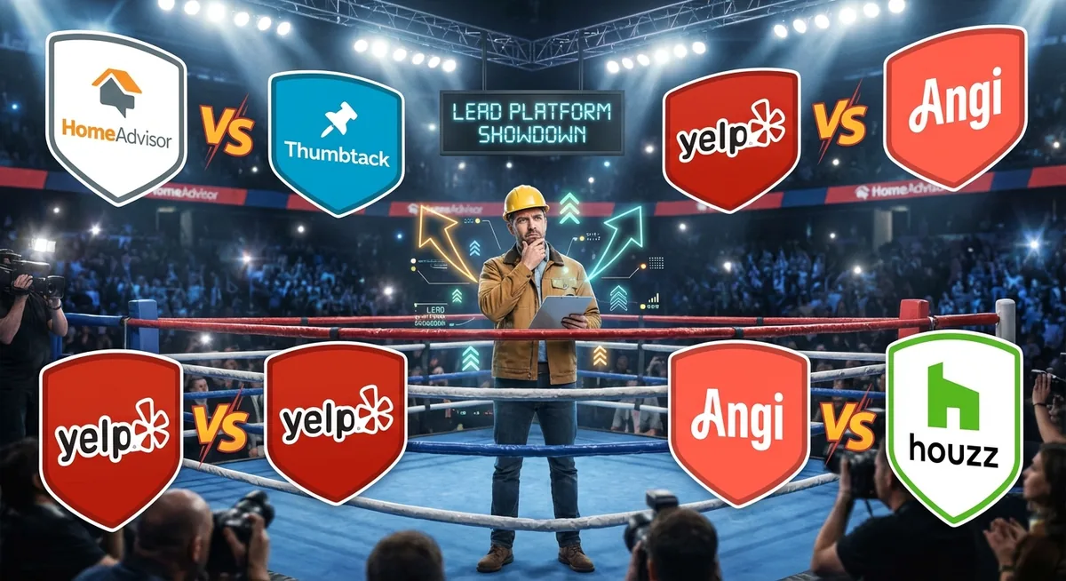 HomeAdvisor (Angi Leads) vs Angie’s List (Angi Ads) vs Houzz vs Porch vs Thumbtack vs Yelp vs Bark