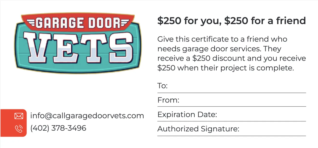 Example referral card designed for a contractor — gift certificate on front, services and QR code on back